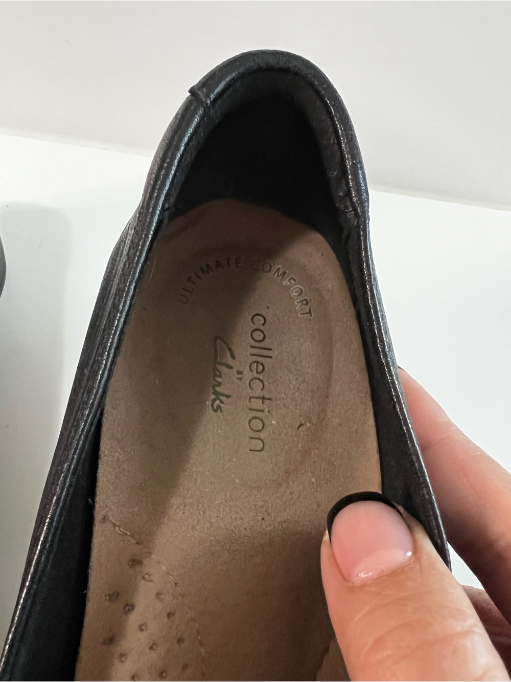 Clarks Trish Diva Black Leather Comfort Loafers Slip On Shoes - Picture 7 of 9